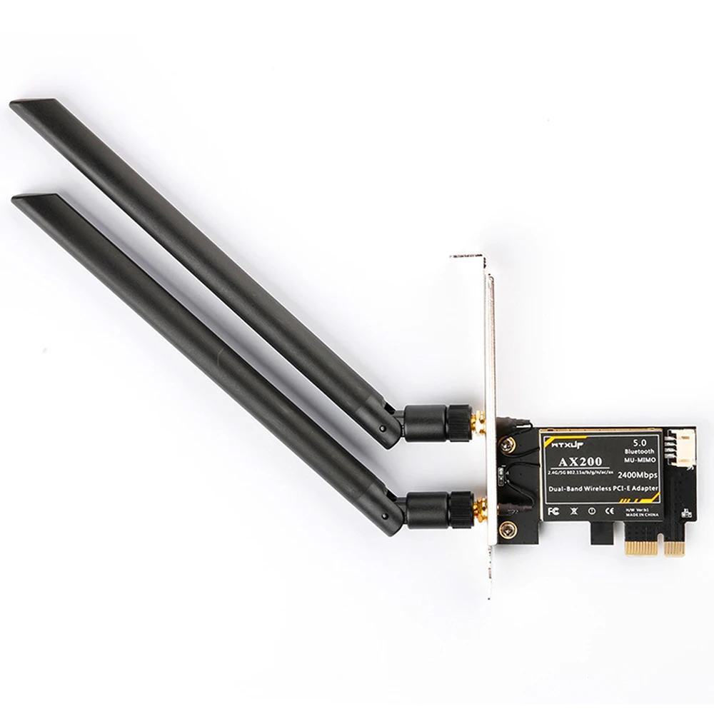 

Dual-Band 2.4GHz/5 GHz Wi-Fi Adapter 2400Mbps Wifi 6 AX200 Adapter Network Cards Wi Fi Adapter Networking Wireless Network PC