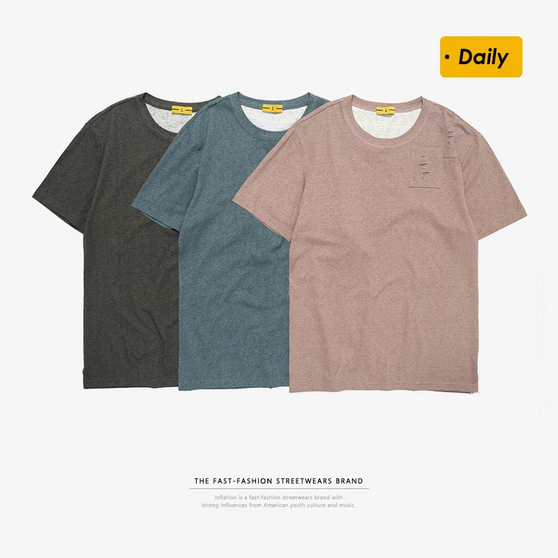 INFLATION Streetwear Mens T shirts Fashion 2020 Trending Funny Short Sleeve Summer Men 100% Cotton | Мужская одежда