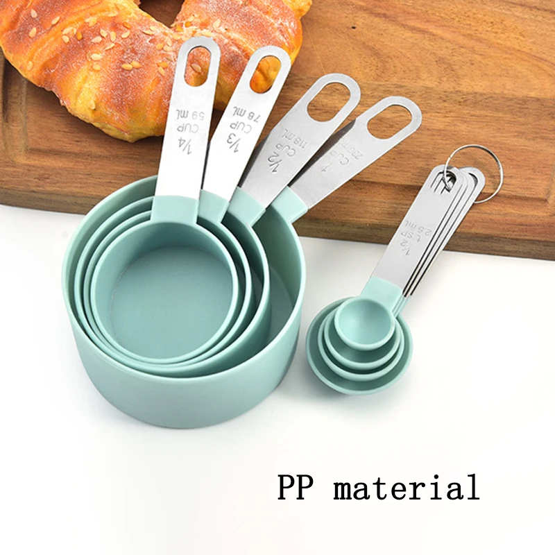 4Pcs Multi Purpose Spoons/Cup Measuring Tools PP Baking Accessories Stainless Steel/Plastic Handle Kitchen Gadgets