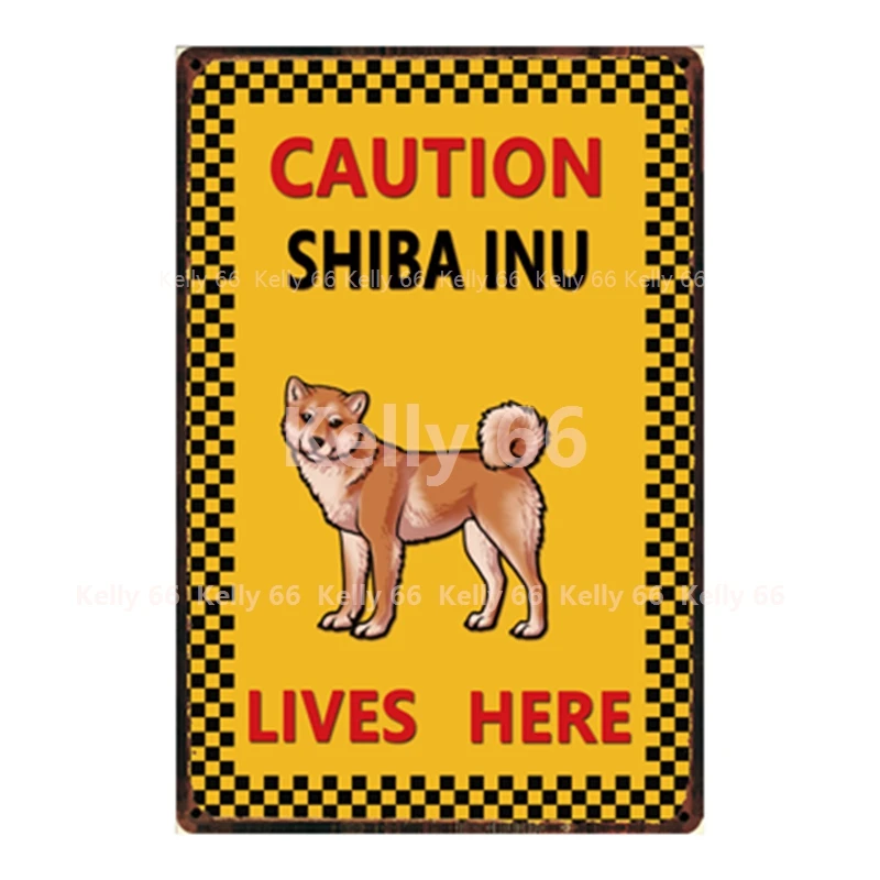 [Kelly66] собака осторожность борзая Акита дальтянь Мопс живет здесь Металлический