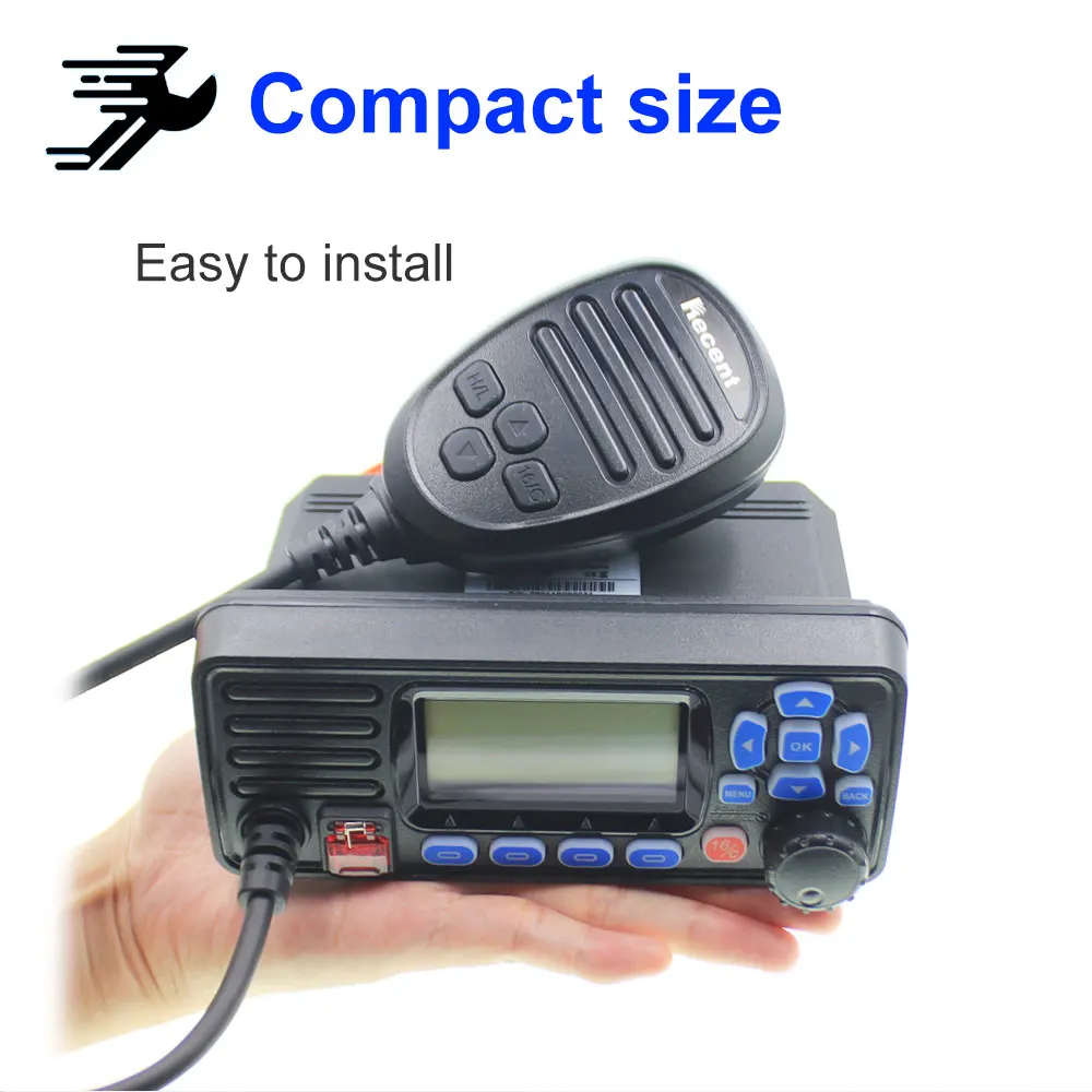 Recent RS-509MG 25W VHF 156.000-162.000MHz Fixed Marine Radio with GPS Walkie talkie IP67 Waterproof Mobile Boat VHF Radio Stati