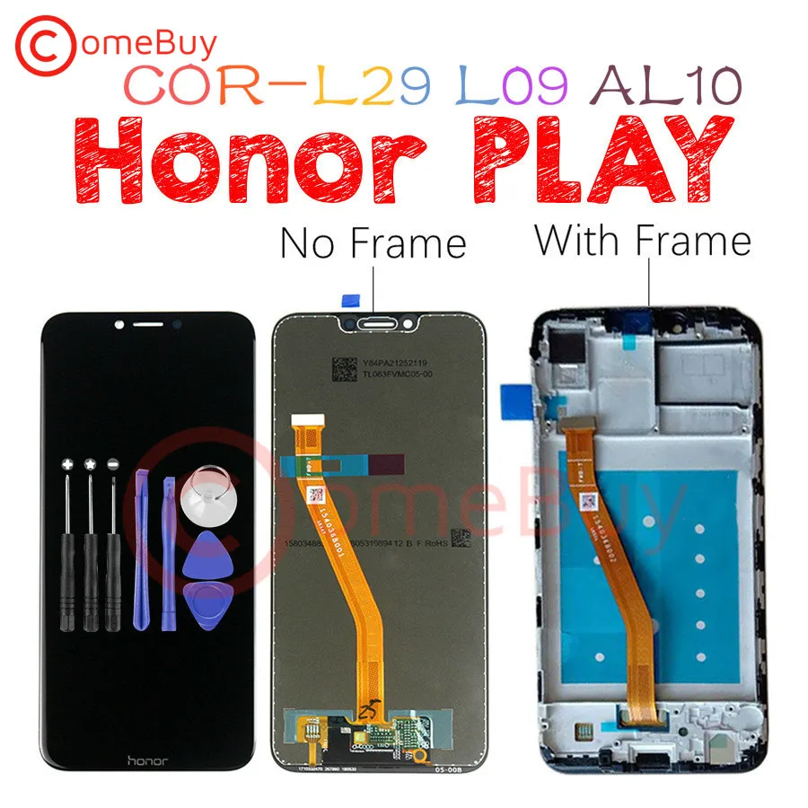 6," дисплей для Honor Play ЖК-дисплей кодирующий преобразователь сенсорного экрана в сборе с рамкой для huawei Honor Play ЖК-COR-L29 Замена