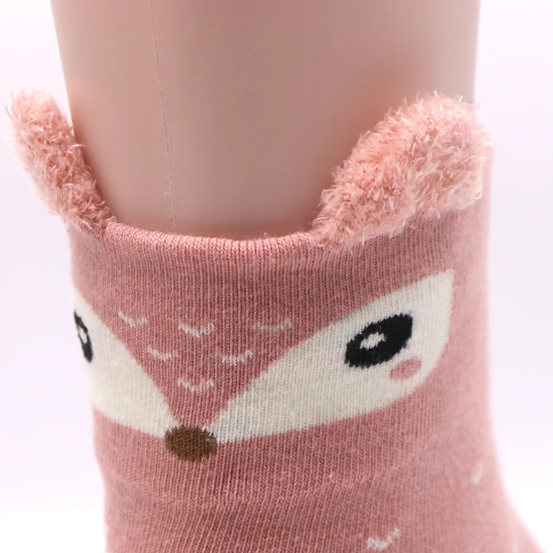 Женские хлопковые носки с 3D рисунком животных теплые рождественские для девочек