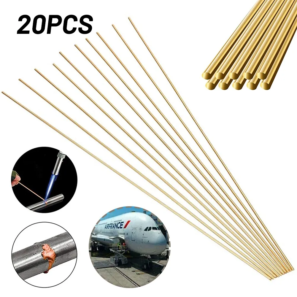 

20pcs Brass Welding Rod Wire Brazing Low Temperature Rods Solder Soldering Rod 1.6x250mm Welding Tools