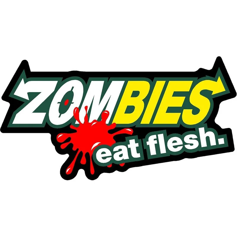 

Fashion ZOMBIE Eat Flesh Car Stickers and Decals Funny Bumper Window Laptop Motorcycle Cover Scratches Accessories KK16*8cm
