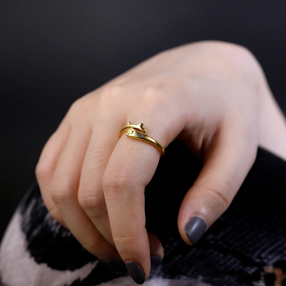 AILIN кольца из стерлингового серебра 925 пробы для женщин индивидуальное имя кольцо - Фото №1