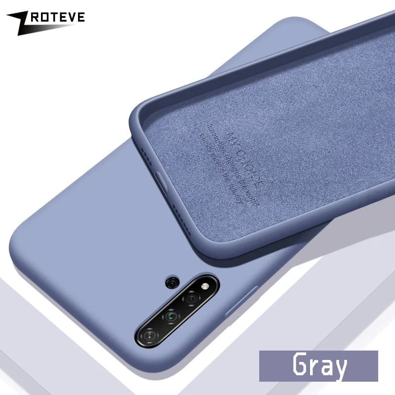 Honor 20 Pro Чехол ZROTEVE жидкий силиконовый чехол для huawei Honor 20 10 Lite 20i i чехол мягкий чехол huawei Honor View 20 V20 чехол s - Цвет: Gray