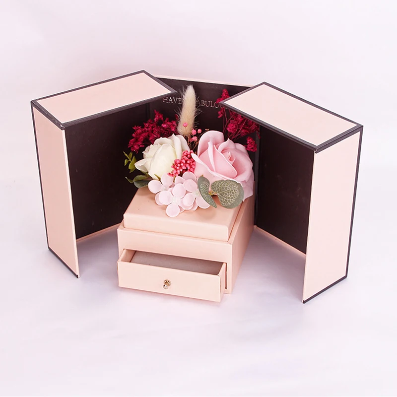 Светящееся мыло роза день Святого Валентина Роза вечный цветок ящик для ожерелья