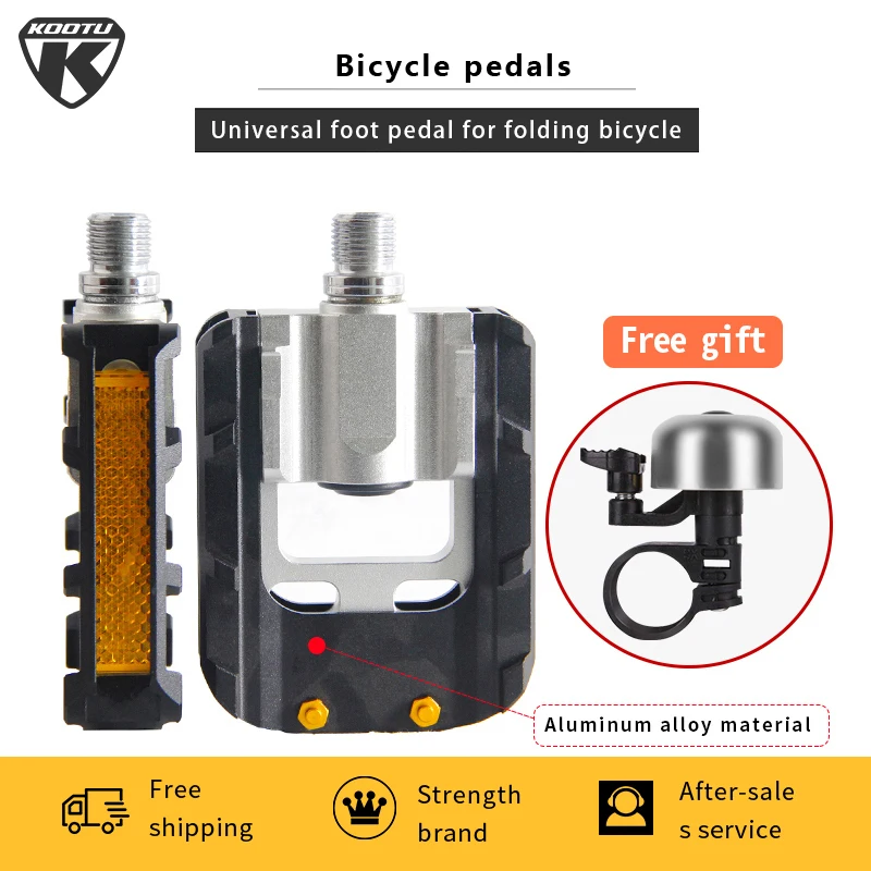 

KOOTU folding bicycle pedals double-sided folding pedals non-slip and durable bicycle universal 9/16 folding pedal set 14mm