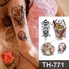 Временная татуировка наклейка женская кошка цветок нож Татуировка животные лиса рыба секс татуировка для Женщины рука боди-арт тату поддельные водонепроницаемые