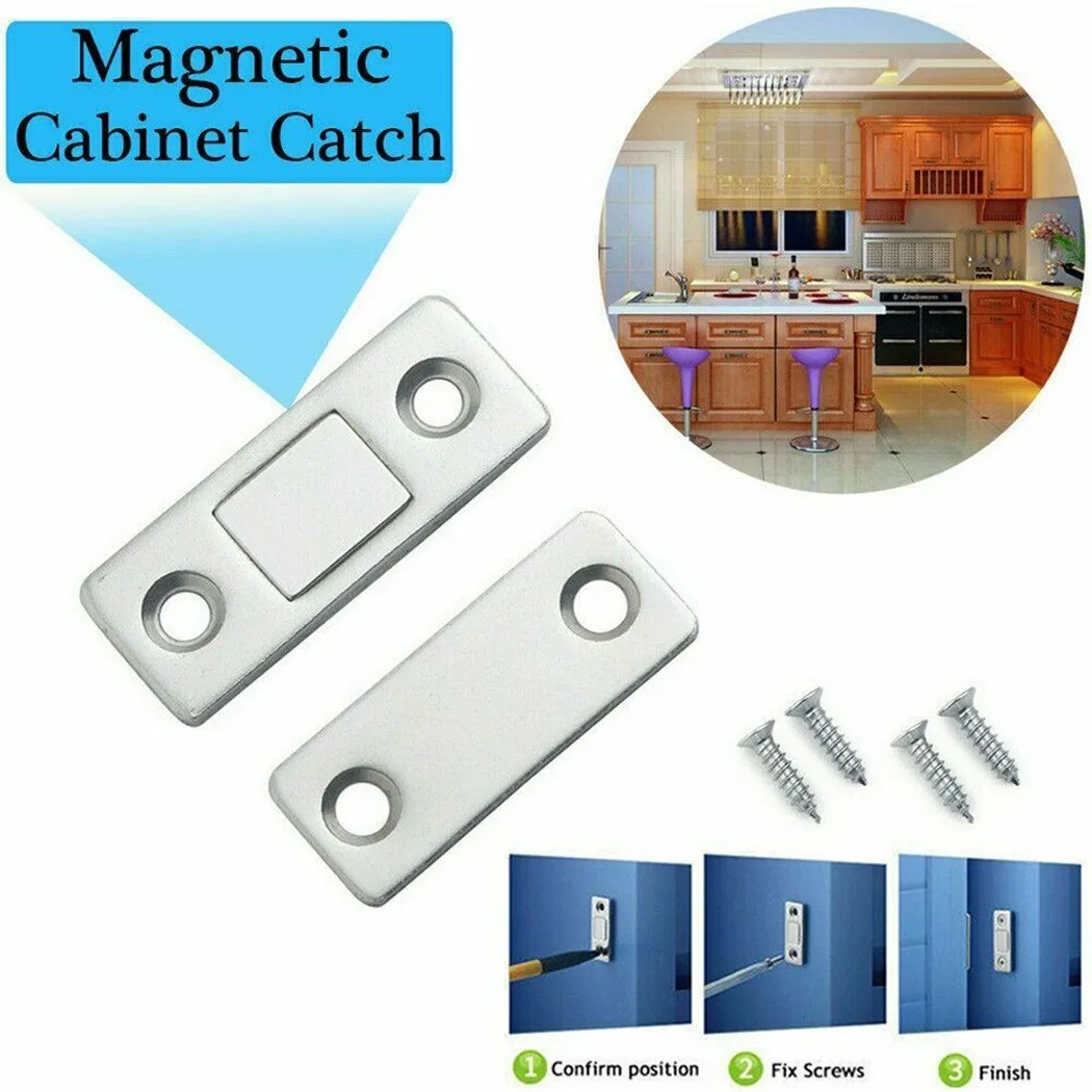 

4Pcs Iron Strong Magnetic Catch Latch Ultra Thin For Door Cabinet Cupboard 100% Brand New And High Quality