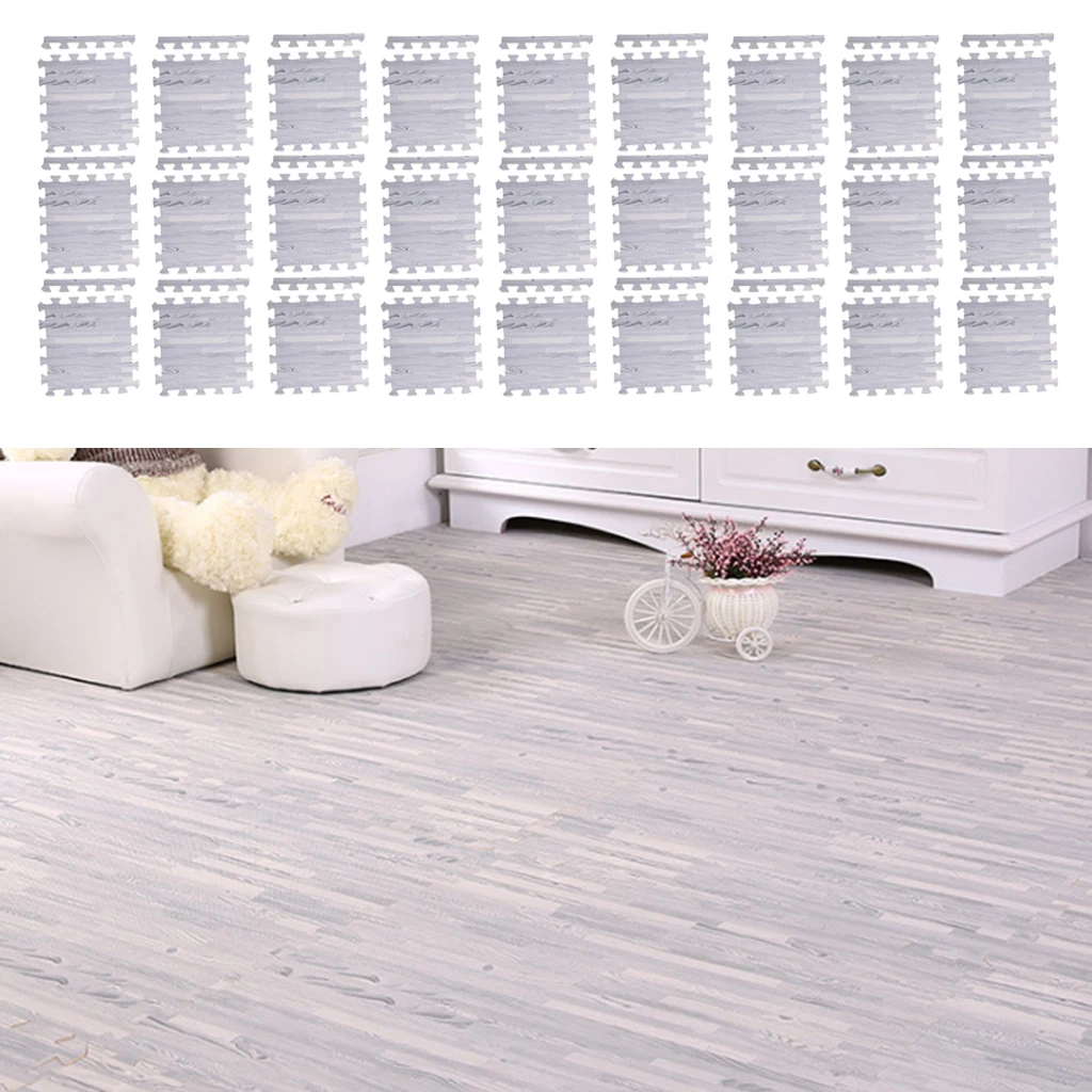 

27Pcs Puzzle Gym Interlocking Foam Mats 12'' Floor Protective Flooring Tiles