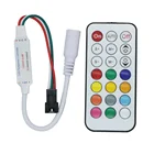 WS2811 WS2812B контроллер 14key 21Key пульт дистанционного управления ИК RF Беспроводной контроллер много эффект для 3pin SM JST цветных (RGB) светодиодных лент светильник DC5-24V