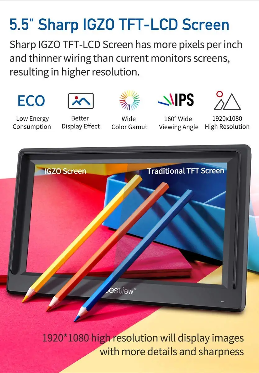 Desview Mavo-P5 5," монитор поля камеры, экран IGZO 1920*1080 с входом 4K HDMI для DSLR-камеры-полевой монитор