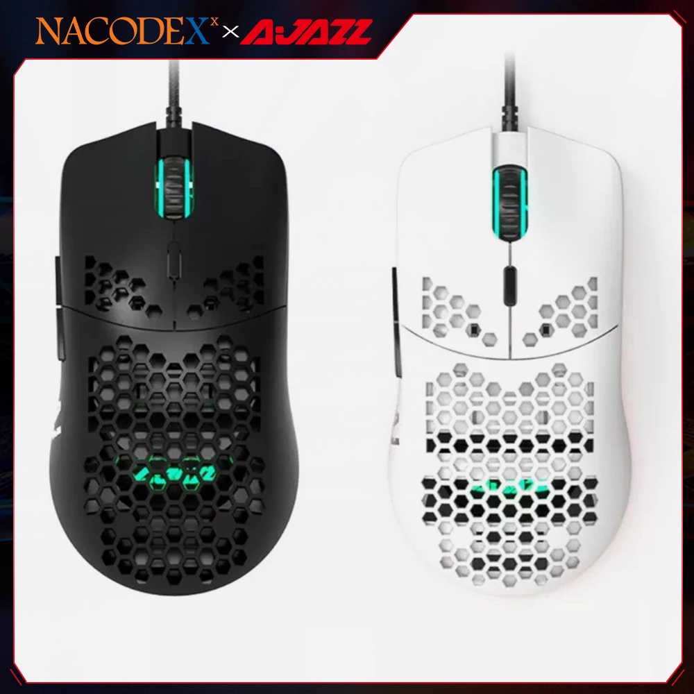 

AJAZZ NAXODEX AJ390 Gaming Mouse PAW3325 Optical Sensor 10000DPI Adjustable 7 Keys Honeycomb Hollow Design Lightweight Wired