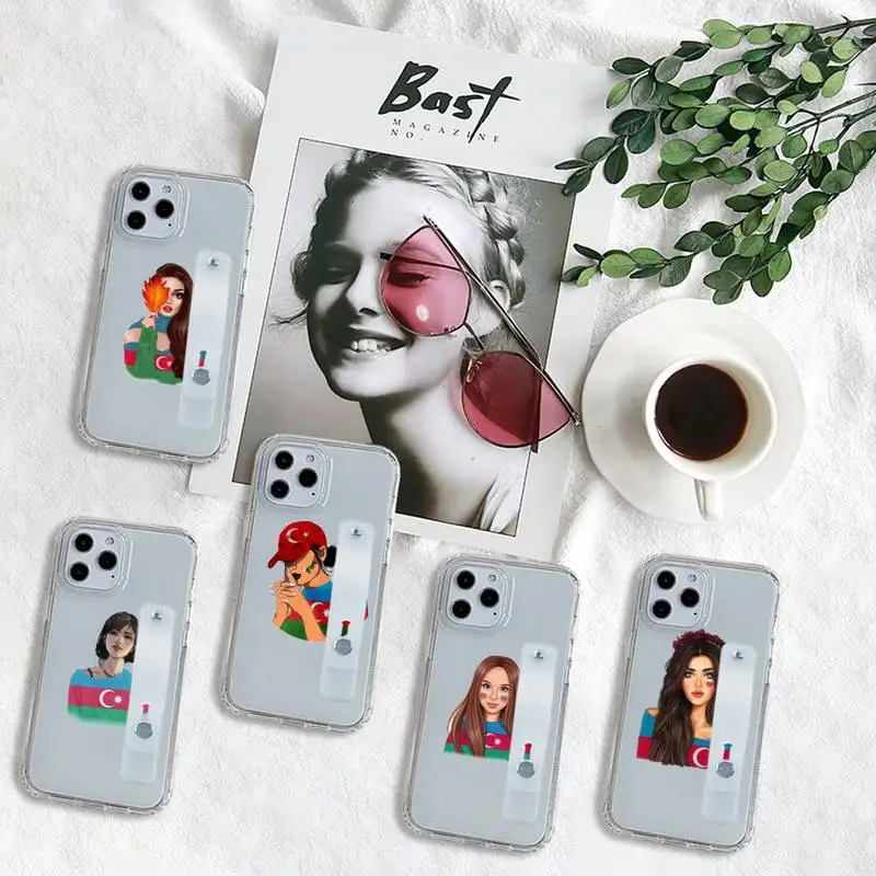 

Azerbaijan buta flag girl Phone Case Transparent For iPhone 7 8 11 12 se 2020 mini pro X XS XR MAX Plus