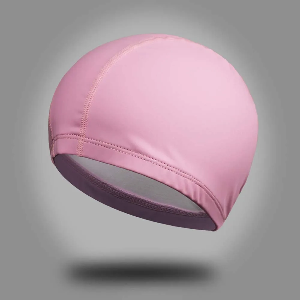 

Adults Men & Women High Elastic Waterproof PU Fabric Protect Ears Long Hair Sports Swim Pool Hat Swimming Cap