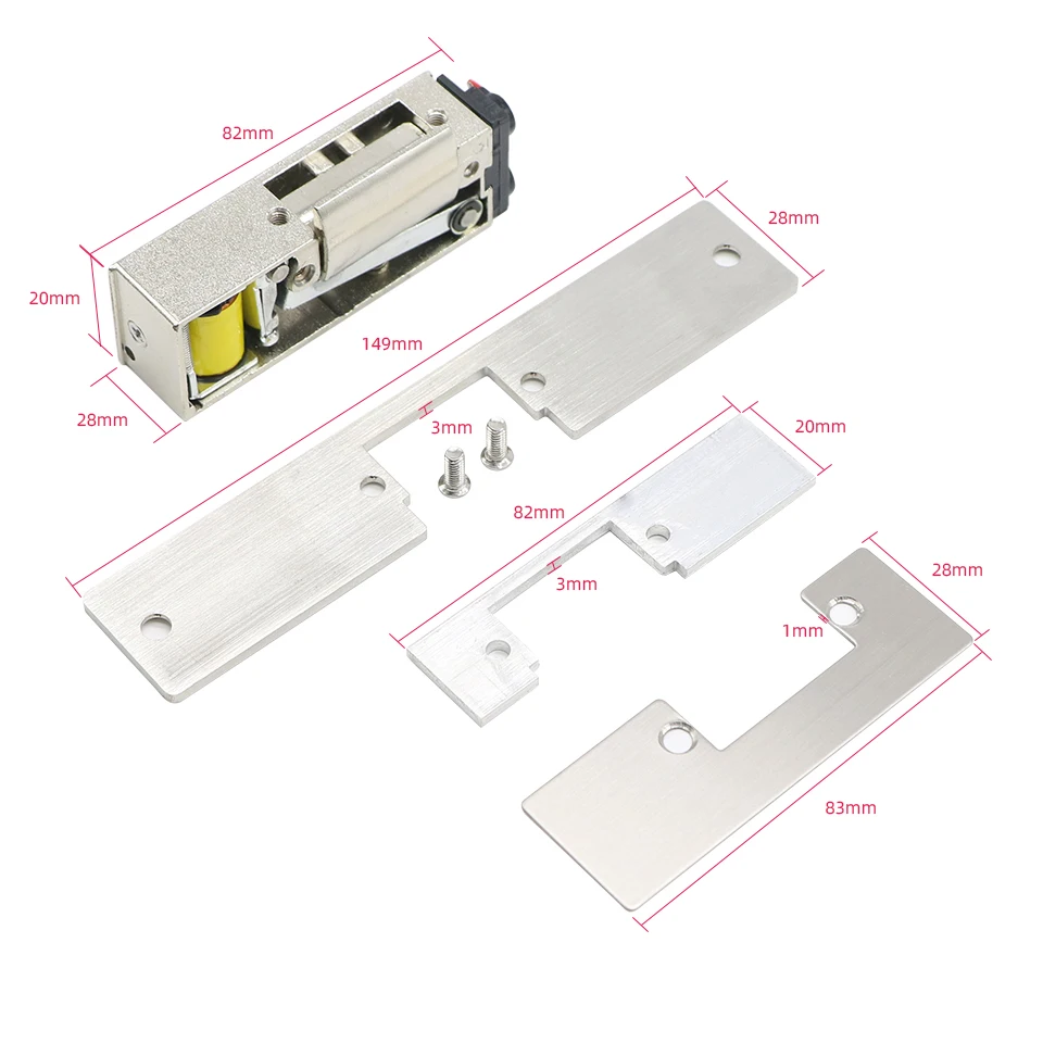 Jeatone Electric Lock Narrow Type Door with Power Supply Control for different NC Mode Fail Safe Access | Безопасность и защита