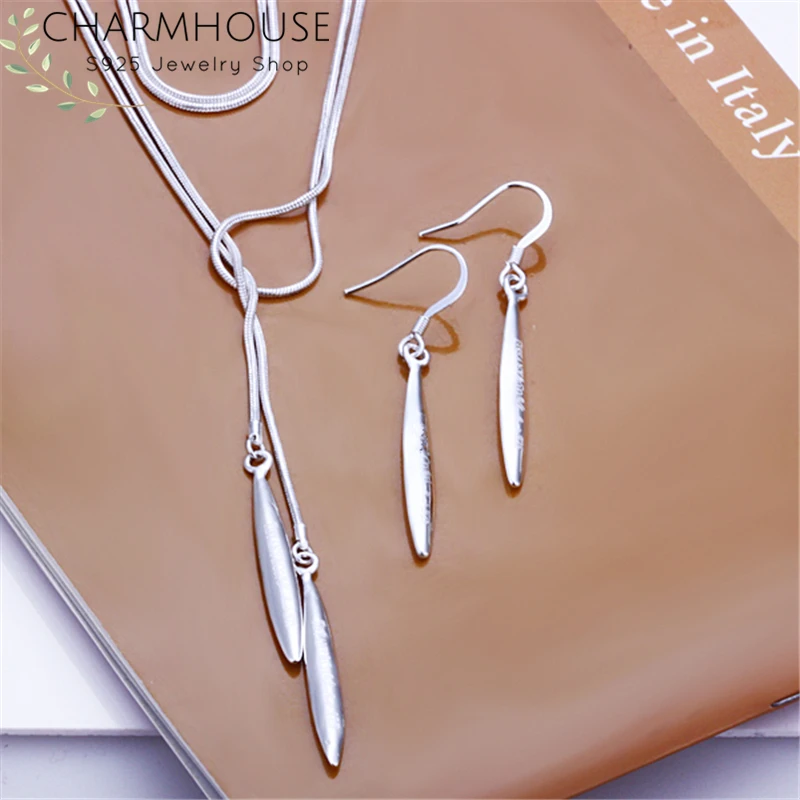 Комплект из колье и серёг серебра 925 пробы|Ювелирные наборы| |