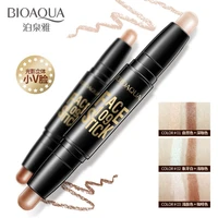 bioaqua double head 3d bronzer highlighter stick face makeup concealer pen foundation stick cream texture contour brush