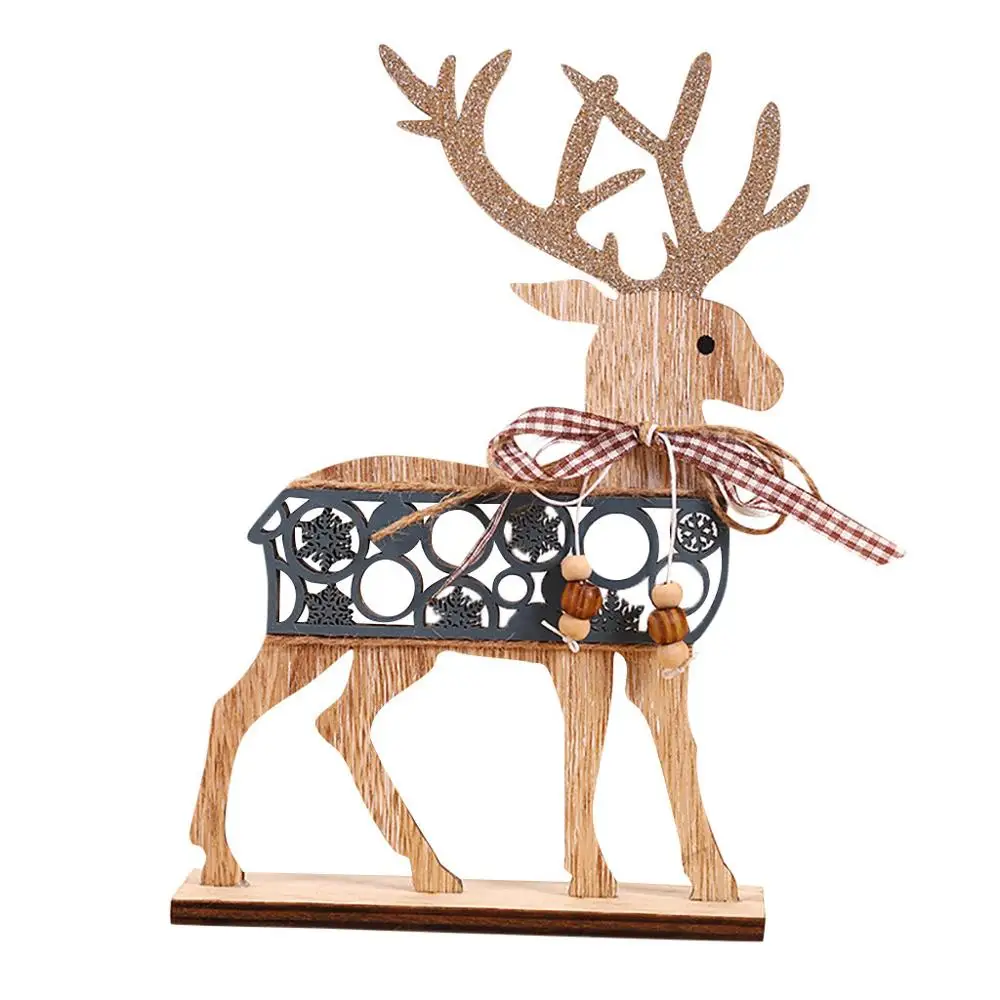 Рождественское украшение для дома деревянные украшения elk подарок на окно стол