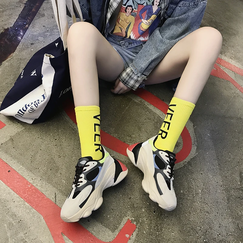 Rimocy/разноцветные женские кроссовки на толстой подошве модная повседневная обувь