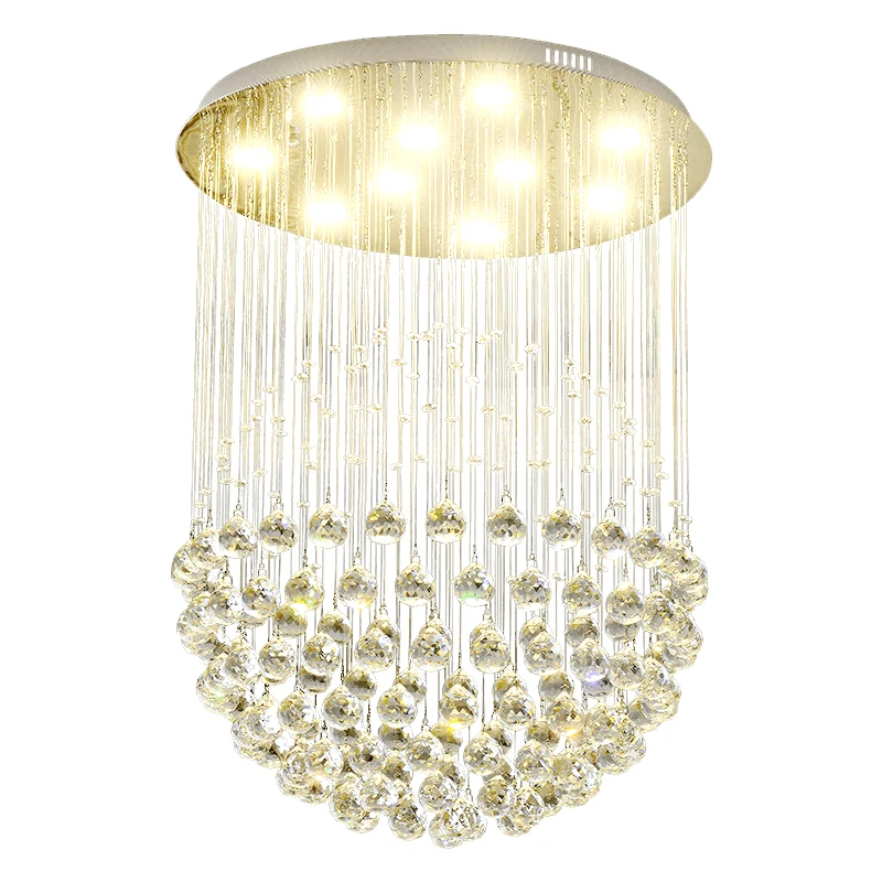 

Contemporary Luxury Chandeliers For Dining Room Warm Romantic Hotel Restaurant Decor Light Fixture Round Crystal Ball Hanglamp