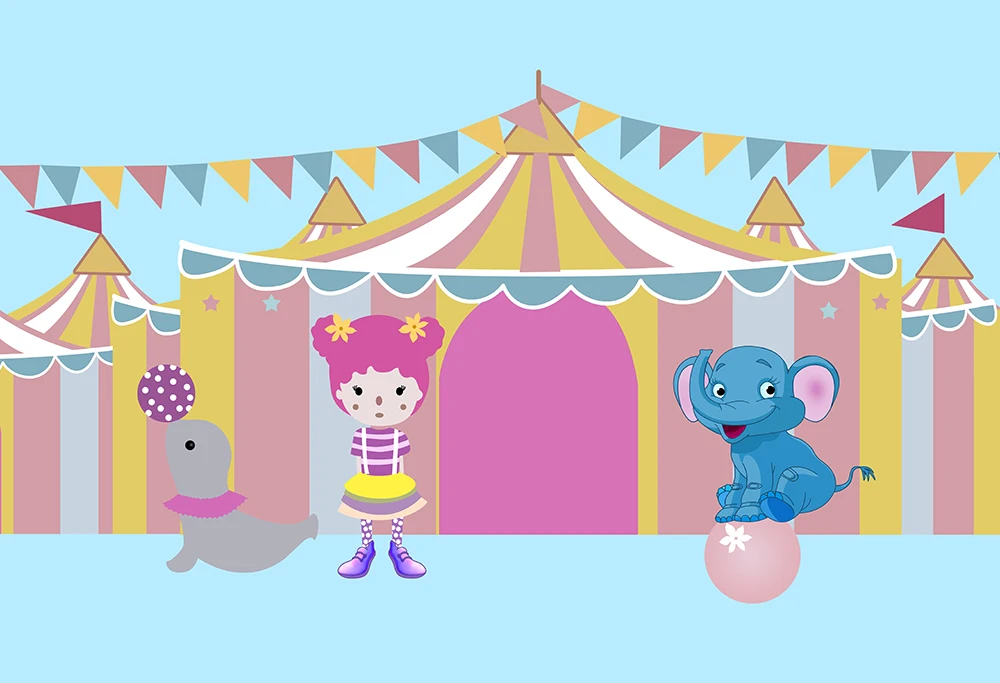 Цирковая тематика фоны circo персонализированный фон на день рождения розовая палатка фото баннер десертный стол декоративный фон