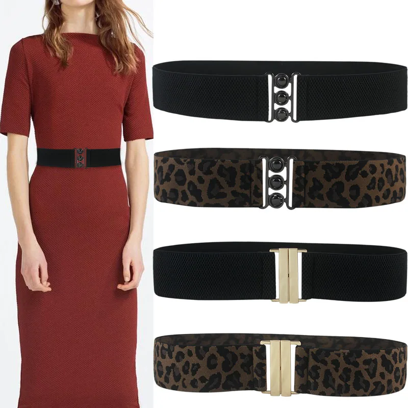 

New Fashion Women Lady's Wide Dress Elastic Belt Stretch Elastic Wide Corset Waist by Fashion Metal Buckle for Skrit Discount