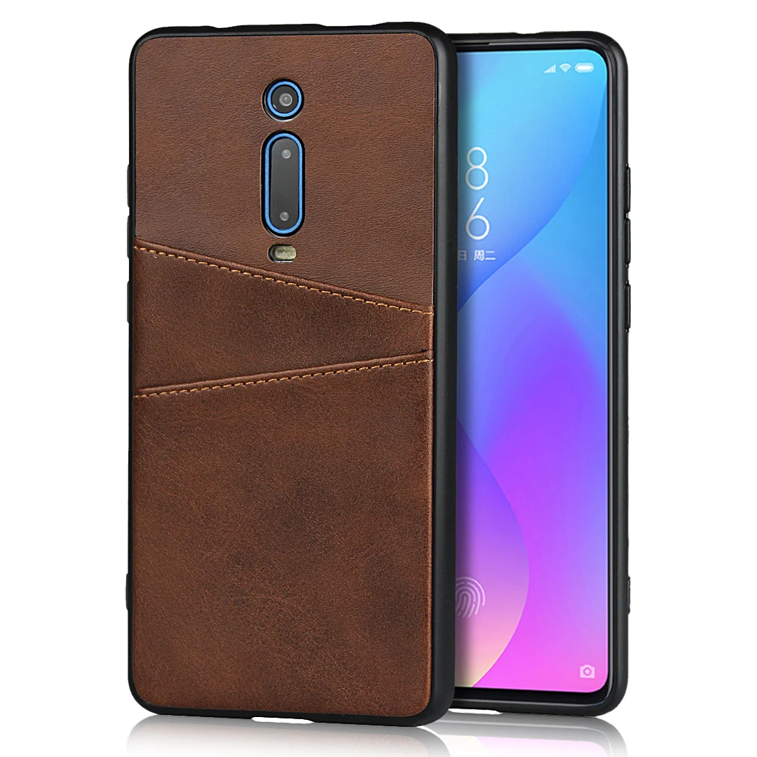 Coffee DongTao CK Из искусственной кожи держатель для карт бумажник чехол для Xiaomi mi 9 A2 8 Lite 6x Cc9 Cc9e 9t Xio mi Red mi 6 6a K20 Note 7 Pro силиконовая рама - Цвет: Coffee DongTao CK