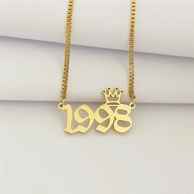 Цепочка в коробке золотое ожерелье 1998 с номером колье мужское панк ювелирное