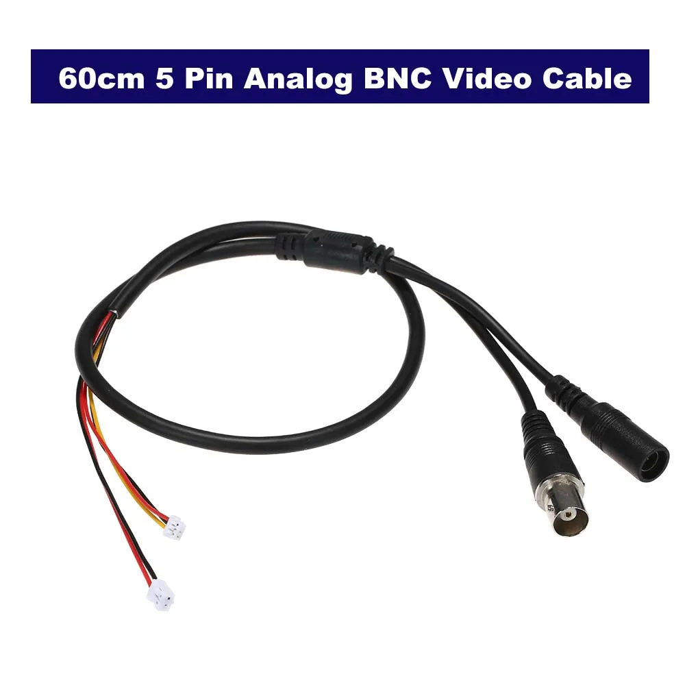2/5 шт./лот 60 см 5 контактный аналоговый BNC видеокабель провод питания F Video & DC Jack