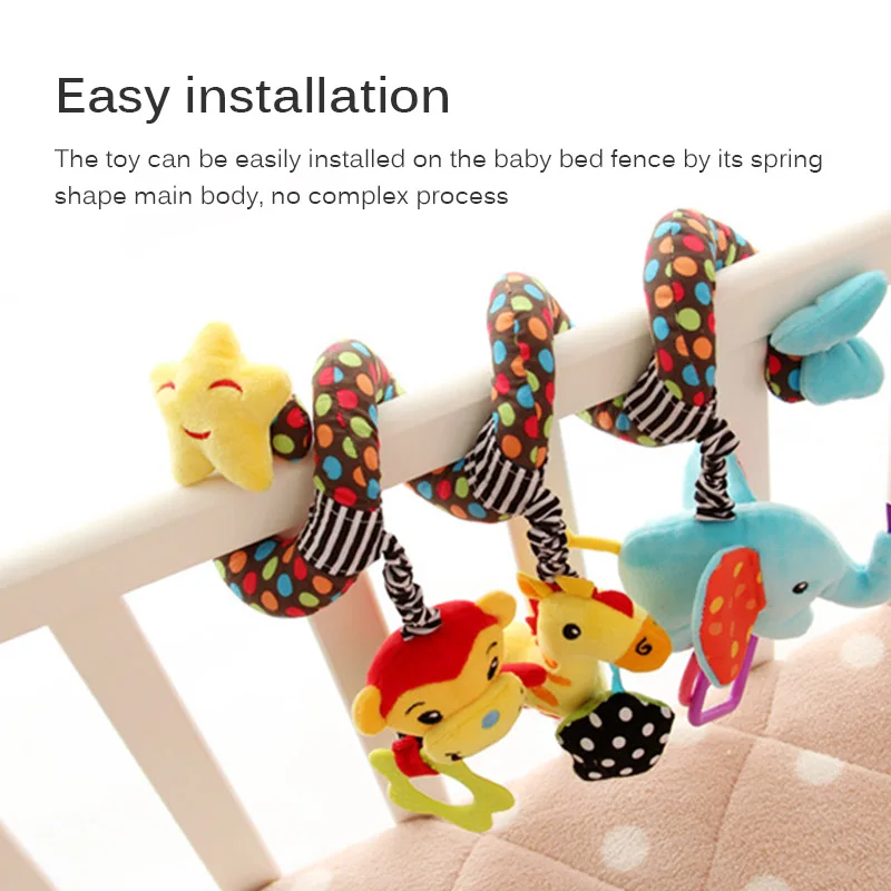 

Soft Infant Crib Bed Stroller Toy Spiral Baby Toy For Newborns Car Seat Educational Rattles Baby Towel baby Toys 0-12 months