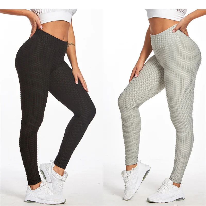 2 Pcs Push Up Yoga Leggings For Women Fitness High Waist Anti Cellulite Workout Black Leggings Energy Elastic Trousers Gym Pants