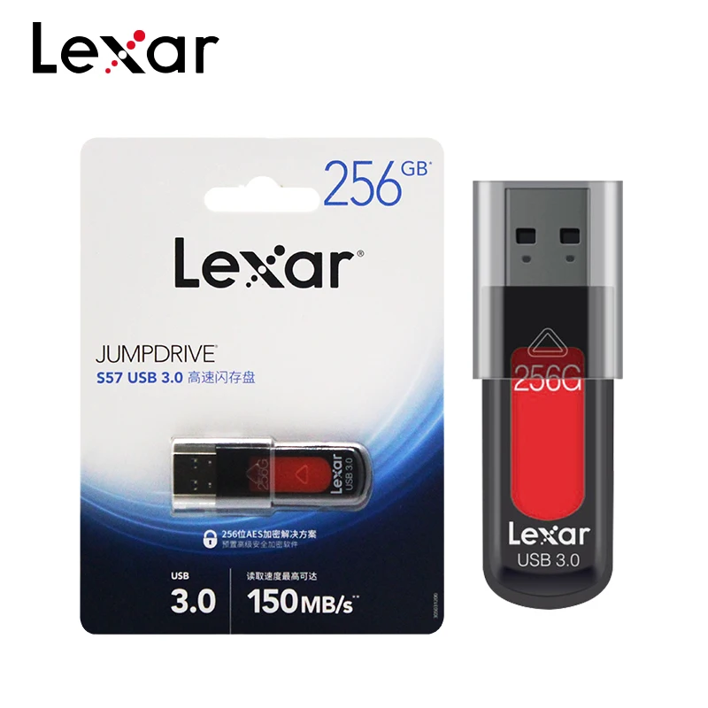 USB 3.0 Lexar Original S57 Flash Drive 256GB 128GB High Speed 150mb/s 32GB 64GB JumpDrive Memory Stick Mini U Disk Pendrive | Компьютеры и