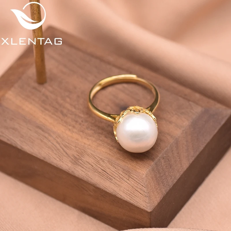 XlentAg натуральный пресноводный жемчуг 925 Стерлинговое серебро обручальное