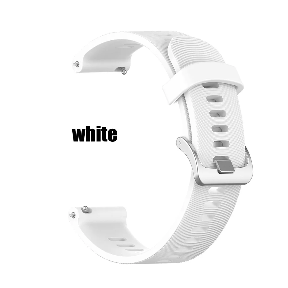 white 20 мм спортивный силиконовый ремешок для Garmin Forerunner 245 245 м 645 Vivoactive 3 Смарт-часы цветной браслет LEZ - Цвет: white