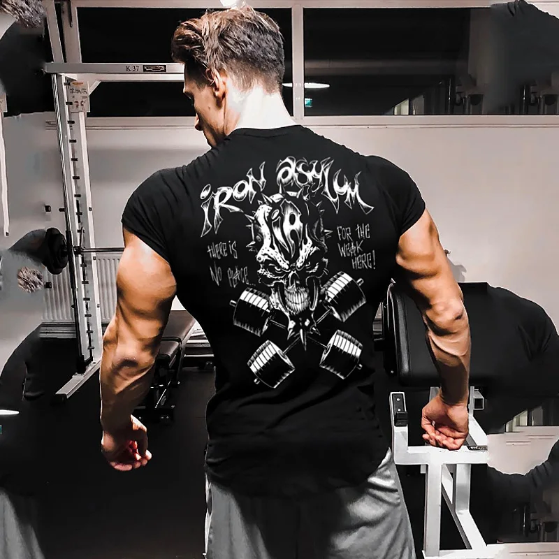 Мужская Летняя мода Фитнес Футболки для занятий спортом на открытом воздухе бега