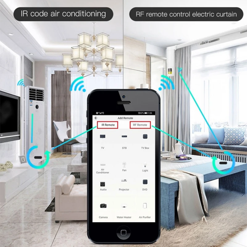 Smart Remote Control WIFI IR RF433MHz S06 Pro Updated Infrared Tuya For Air Conditioner Certain Garage Alexa Google Home | Электроника