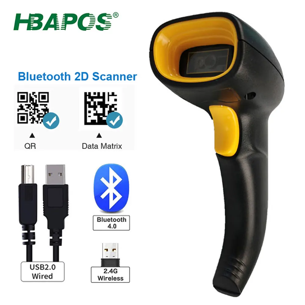 

Беспроводной Bluetooth-сканер штрих-кода HBAPOS PDF417 1D QR-кода