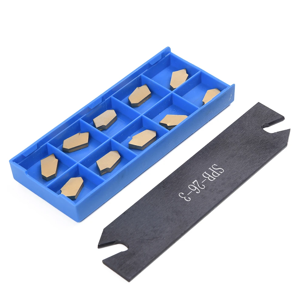 

Set SPB26-3 26mm Grooving Cut-Off Tools Holder With10* GTN-3 SP300 Insert