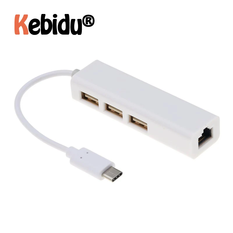 Кабель-Переходник USB C Ethernet адаптер с Тип 2 0 концентратор 3 Порты RJ45 сетевая карта
