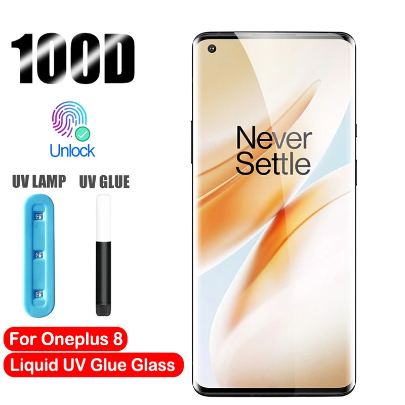 Для Oneplus 8 7 7T 9 Pro УФ Защита для экрана закаленная защитная пленка защитное