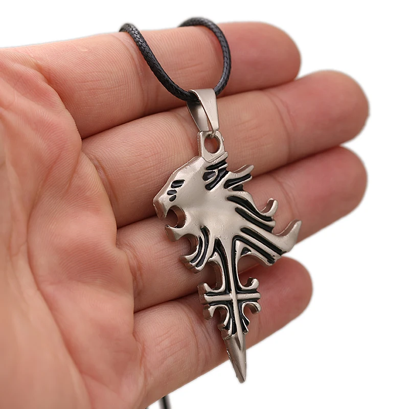 Игра Final Fantasy ожерелье Спящая голова льва Крест Подвеска цепочка на шею ожерелья