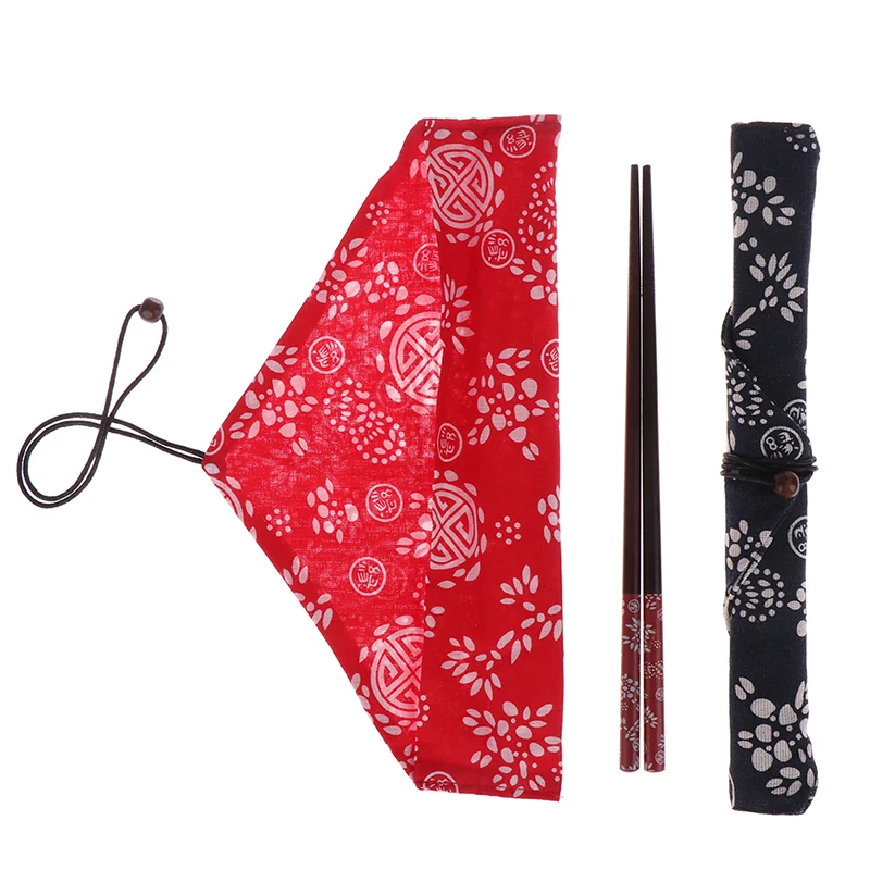

1 Pairs Chopstick Handmade Japanese Natural Wood Chopsticks Spoon Set With Gift Pocket Bamboo Chopstick