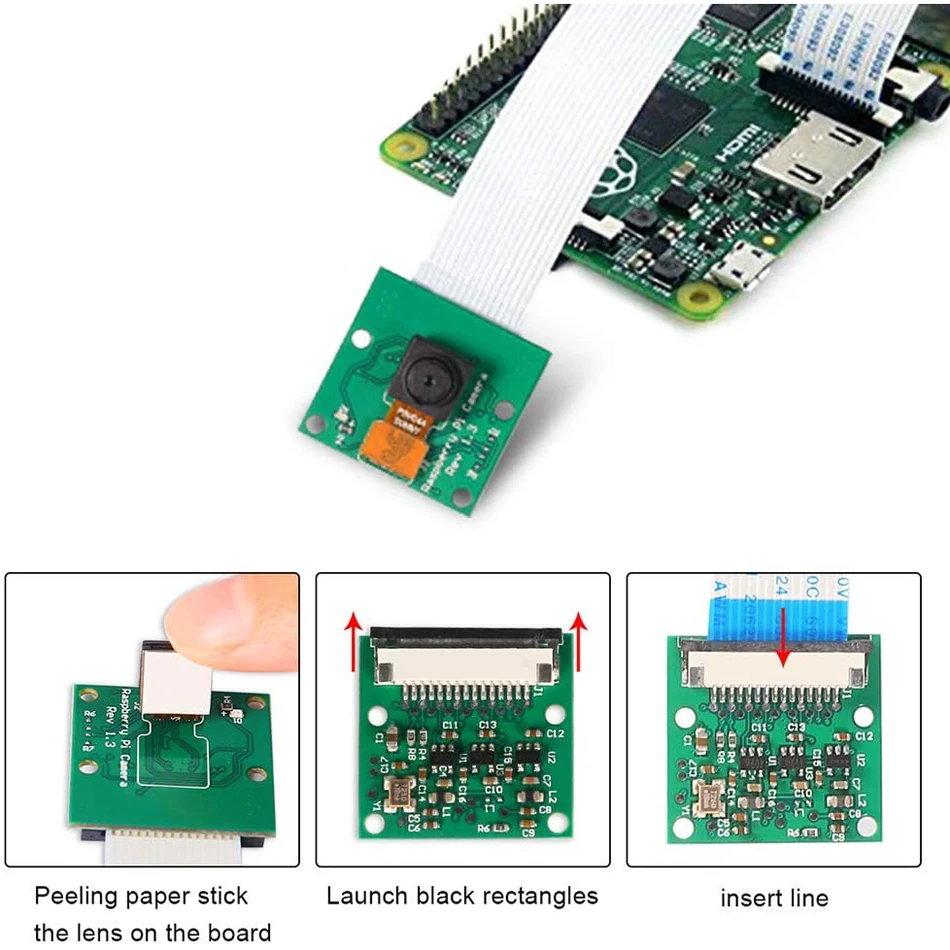 Raspberry Pi 4 Camera Video Module 5 Megapixels 1080p Sensor OV5647 Webcam for Raspberry Pi Model A/B/A+/B+, Pi 2B Pi 3B, Pi 3 B