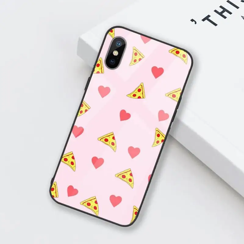

Pizza French fries Doughnut food Phone Case Tempered glass For iphone 6 6S 7 8 plus X XS XR 11 12 mini PRO MAX