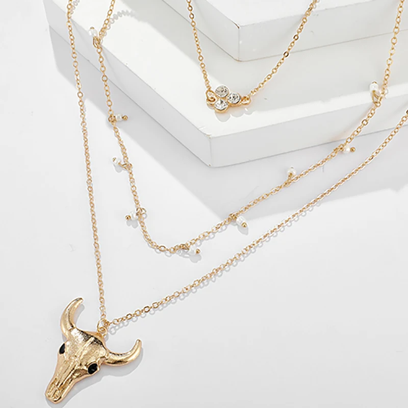 ZHINI в богемном стиле Золото колье для женщин Новая Женская обувь панк подвеска