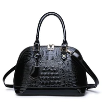 2019 summer new patent leather portable womens bag korean fashion crocodile pattern shoulder crossbody shell bag handbags