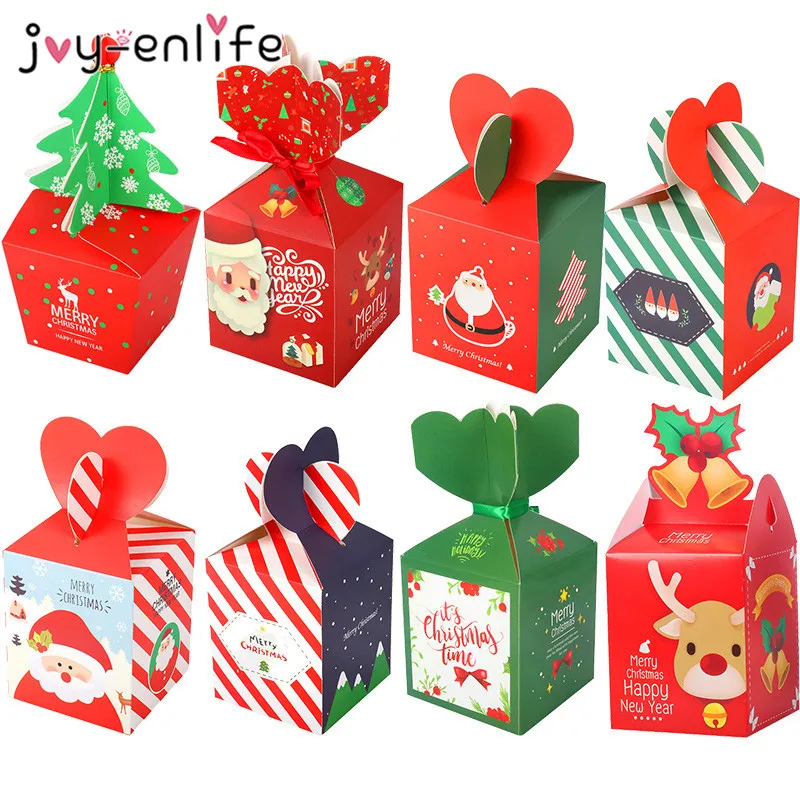 

Merry Christmas Candy Boxes Santa Claus Paper Gift box navidad natal Party Guests Packaging Boxes Gift Bag xmas Party Kids Gift